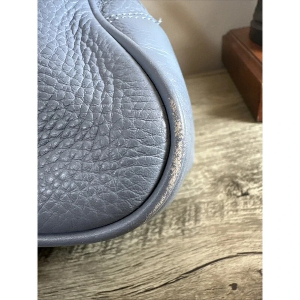Talbots Blue leather satchel handbag Purse Tote‎ Bag